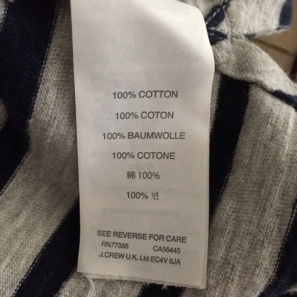J. crew foil strip tee small